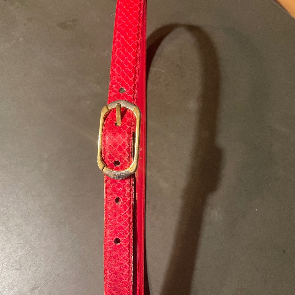 Ladies Annie Shaugnessy Red Snakeskin Belt